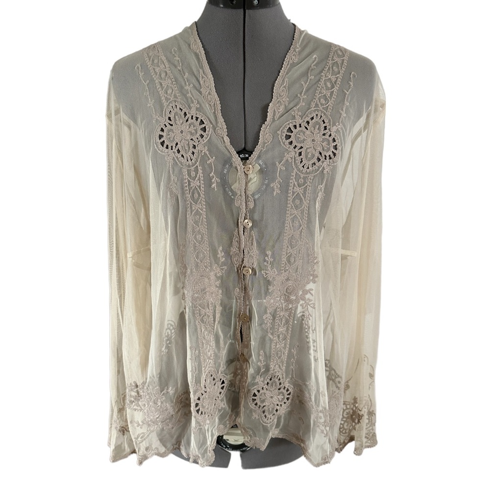J.JILL FLORAL LACE BLOUSE